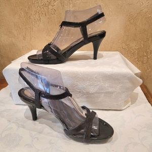 Black Lizard 2.75" Heel Dress Sandals